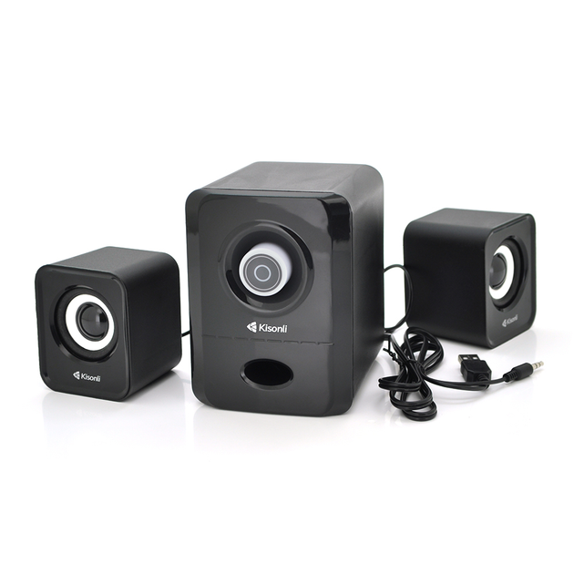 Колонки 2.1 Kisonli U-2900, для ПК и ноутбука, USB + 3.5mm, 5W+2x3W ...
