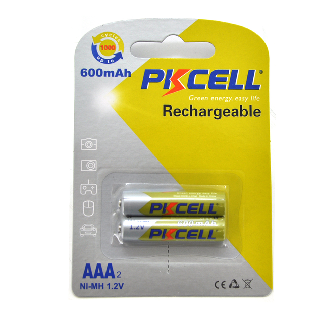  PKCELL 1.2V AAA 600mAh NiMH Rechargeable Battery, 2 штуки в .
