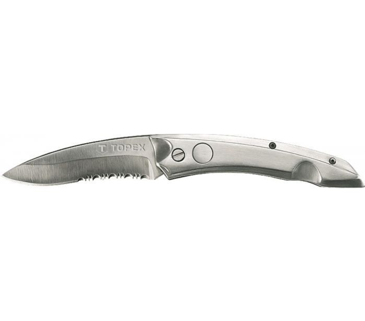 Нож универсальный TOPEX 98Z110, лезвие 80 мм, пружинный, нерж.сталь/металл - изображение 1