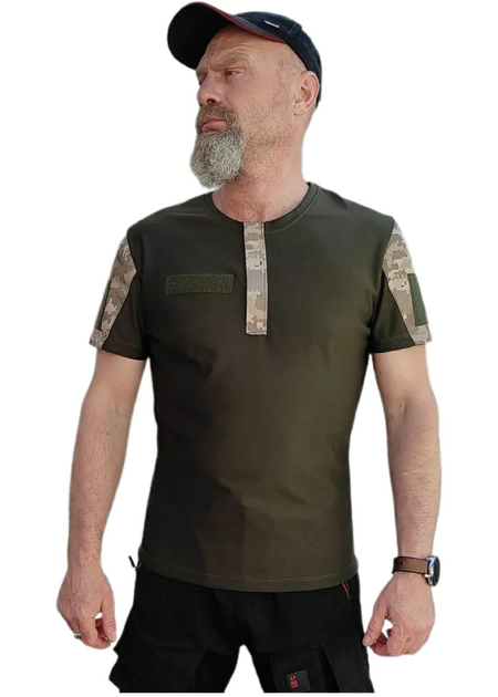 Военная тактическая футболка ВСУ размер XL (52-54) 120160 хаки - изображение 1