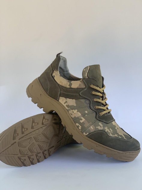 Тактические камуфляжные кроссовки под форму для ЗСУ пиксель олива 45 30 см (11110783) - изображение 1