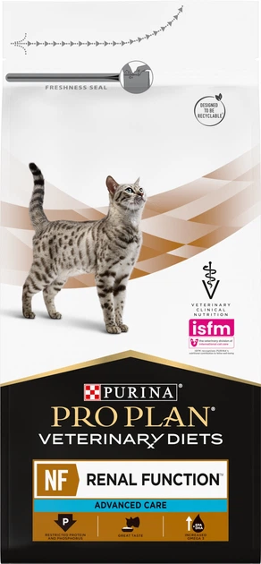 Сухий дієтичний корм для дорослих кішок Purina PRO PLAN VETERINARY DIETS NF Renal Function Advanced Care для підтримки функції нирок 1.5 кг (7613287886347/ 7613287886279) - зображення 2