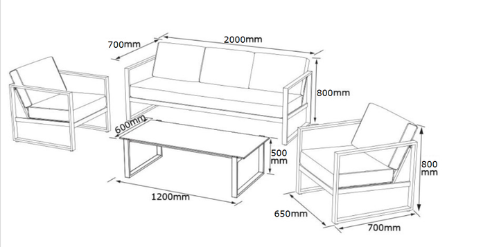 Комплект Диван + 2 Крісла + Кавовий СТОЛИК У ПОДАРУНОК StepLoft Sofa-109 - изображение 3