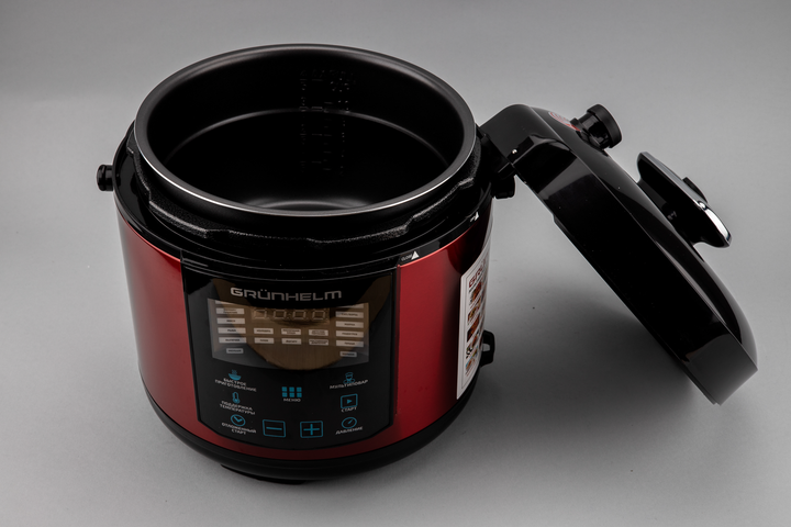 Мультиварка-скороварка Grunhelm MPC-25, 5 л, 1000 Вт, 25 программ, сенсорное управление, красно-черная - изображение 12
