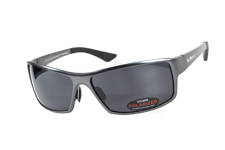 Очки поляризационные BluWater Alumination-1 Gun Metal Polarized (gray) серые - изображение 1