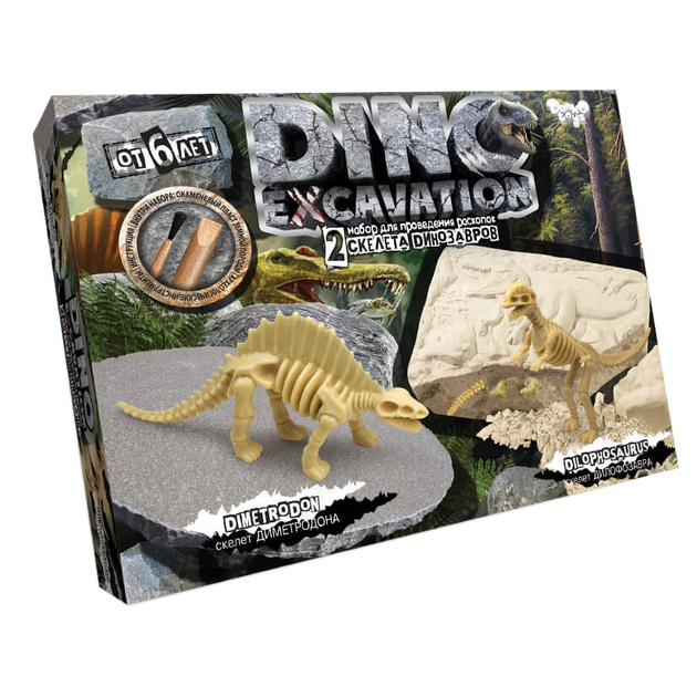 Дитячий набір для проведення розкопок динозаврів DINO EXCAVATION DEX-01 Диметродон - Фото 1 Дитячий набір для проведення розкопок динозаврів DINO EXCAVATION DEX-01 Диметродон - зображення 1