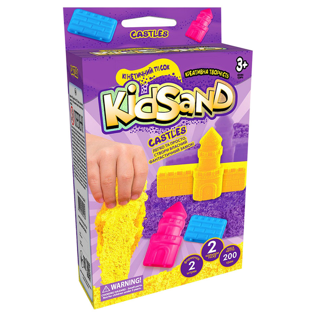 Кінетичний пісок KidSand KS-05-01U, 200 г в наборі Фіолетові замки - Фото 1 Кінетичний пісок KidSand KS-05-01U, 200 г в наборі Фіолетові замки - зображення 1