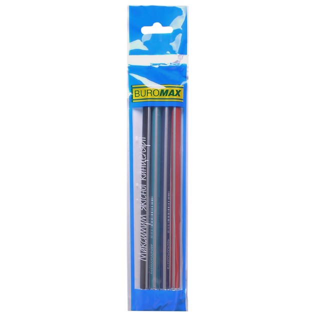 Карандаш графитовый трехгранный Buromax Silver НВ с ластиком 4 шт (BM.8510-4) - Фото 1 Карандаш графитовый трехгранный Buromax Silver НВ с ластиком 4 шт (BM.8510-4) - изображение 1
