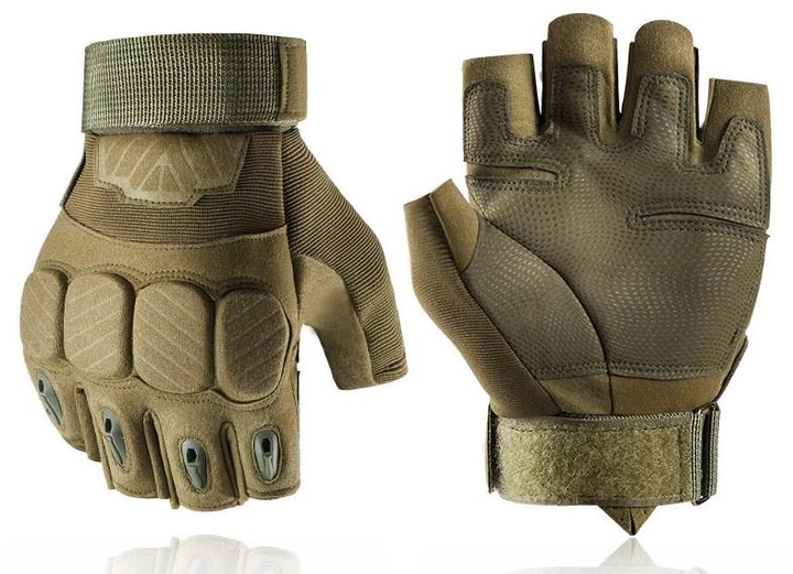 Тактичні рукавиці Tactical Gloves безпалі олива розмір L - зображення 1