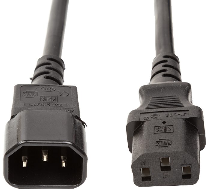 Кабель питания PowerPlant IEC C13-C14, Cu 3x1.5 мм2, 3 м (CC360376 ...