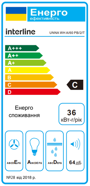 Вытяжка Купольная INTERLINE UNNA WH A/60 PB/2/T - изображение 11