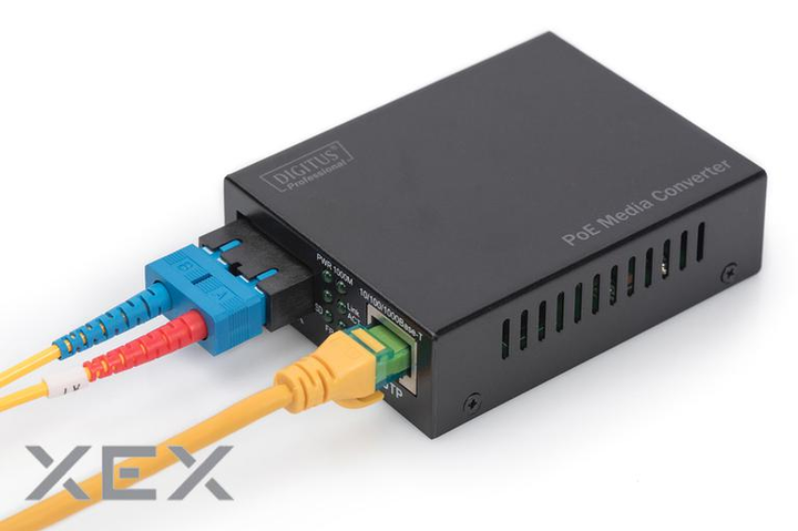 Медіаконвертер DIGITUS PoE, SM 10/ 100/ 1000Base-T to 1000Base-LX, Incl ...