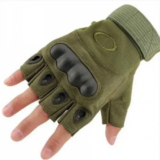 Защитные тактические перчатки , без пальцев ( размер L ) в цвете олива - изображение 2