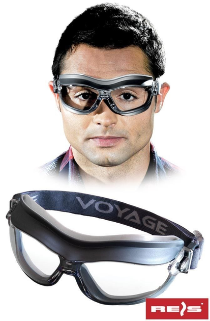 Захисні окуляри маска тактичні протиосколкові для стрільби прозорі REIS Voyage - зображення 1
