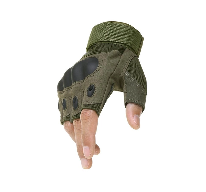 Перчатки тактические Primo Tactical беспалые, размер L - Army Green - изображение 2