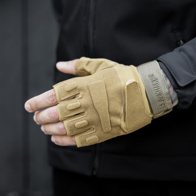Тактические перчатки,беспалые, без накладки, Coyote M - изображение 1