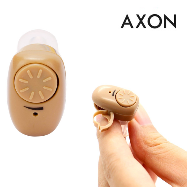 Слуховой аппарат внутриушной маленький "Axon K-83" Бежевый, усилитель слуха для пожилых людей (1000583-Beige-0) - изображение 1