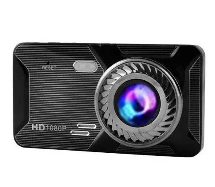 Відеореєстратор для автомобілів DVR T709 TOUCH SCREEN LCD-4" 2 камери (5мР), 1080P Full HD, парк.режим, метал.корпус - зображення 1