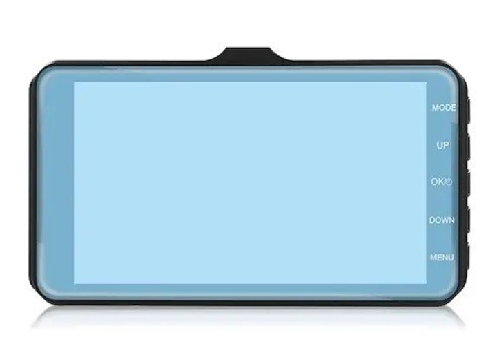 Відеореєстратор для автомобілів DVR T709 TOUCH SCREEN LCD-4" 2 камери (5мР), 1080P Full HD, парк.режим, метал.корпус - зображення 2