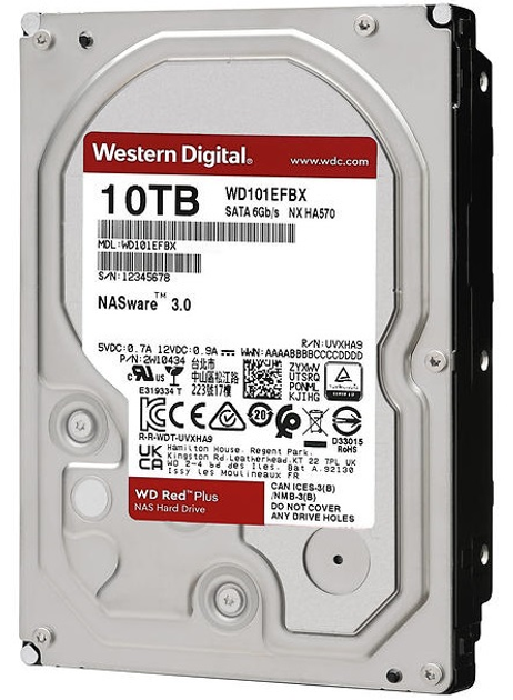 新品 WD Red Plus 8TB 内蔵HDD (NAS) 128MB-