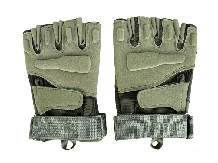 Тактические перчатки с открытыми пальцами военные перчатки цвет олива размер L 1 пара - изображение 1