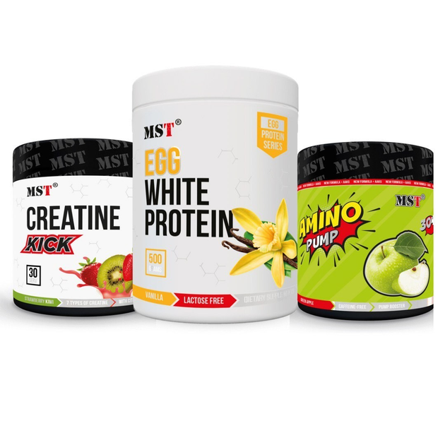 Набор для роста мышц "MST Amino PUMP, EGG White Protein, Creatine Kick