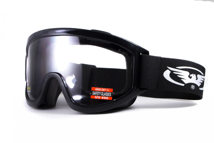 Защитные очки маска Global Vision Windshield Clear AF прозрачные (можно докупить другие цвета линз) с диоптрической вставкой - изображение 2