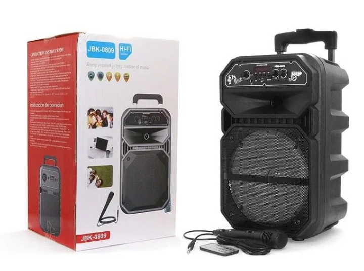 Колонка музична портативна Bluetooth 8" 15Вт MIC/ДК JBK-0809\ 9562 - зображення 1