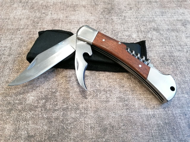 Тактический складной карманный нож Мичман с штопором и стропорезом - изображение 1