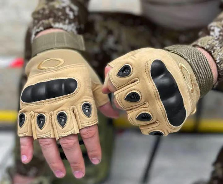 Тактичні рукавички без пальців койот - зображення 1