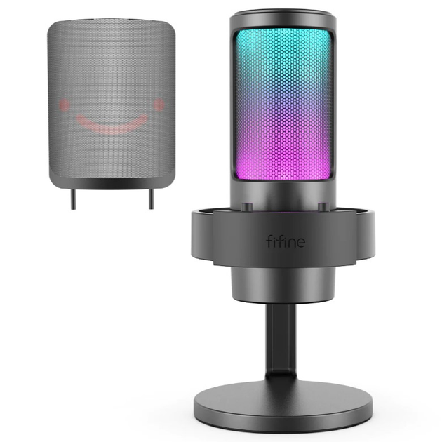 Мікрофон Fifine AmpliGame A8 USB з RGB подсіткою та поп фільтром ...