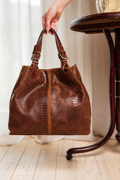 Женская кожаная сумка Italian bags DB6929 brown 