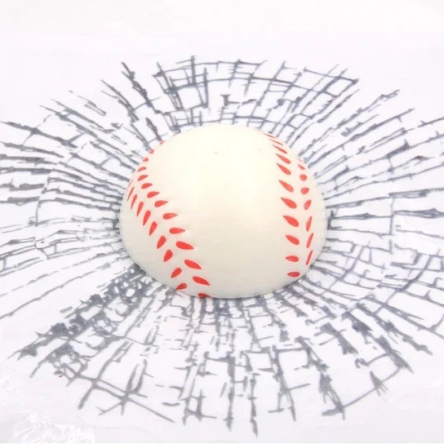 Наклейка на стекло автомобиля прикольная 3D Бейсбольный мяч на заднее ...