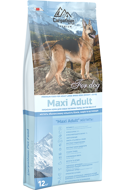 Сухой корм для собак Carpathian Pet Food Maxi Adult 12 кг для взрослых собак крупных пород - Фото 1 Сухой корм для собак Carpathian Pet Food Maxi Adult 12 кг для взрослых собак крупных пород - изображение 1