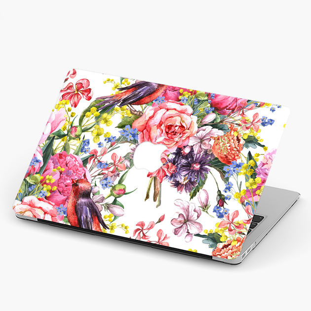 Чехол пластиковый для Apple MacBook Pro 16 A2141 Цветы и птицы (Flowers ...