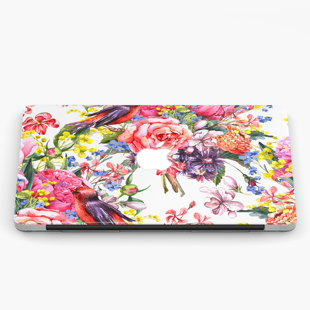 Чехол пластиковый для Apple MacBook Pro 16 A2141 Цветы и птицы (Flowers ...
