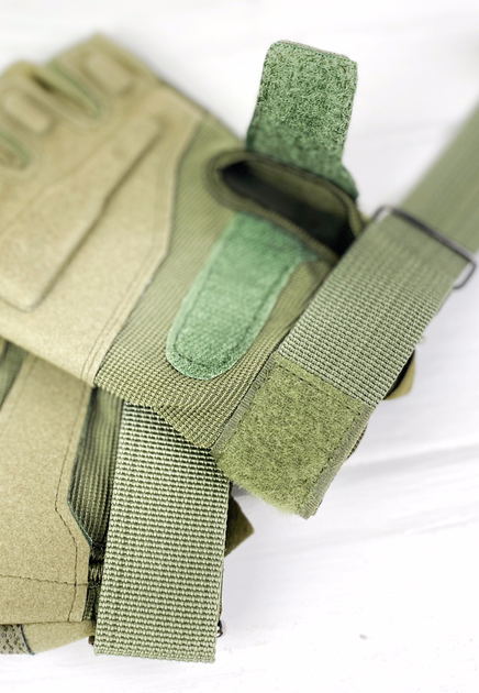 Перчатки армейские Combat Green беспалые военные L - изображение 2