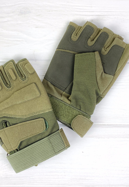 Рукавички армійські Combat Green безпалі військові XL - зображення 2