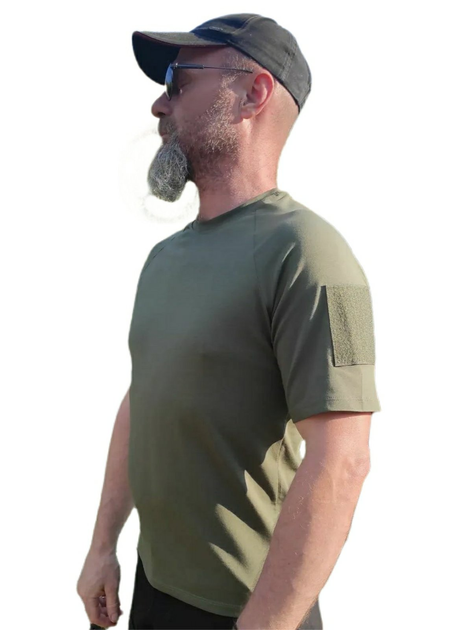 Военная футболка с липучками под шевроны Размер XL 52 хаки 120163 - изображение 2