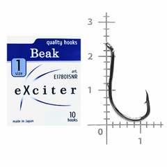 Крючок eXciter model Beak hooks № 1 (10 hooks) - изображение 2