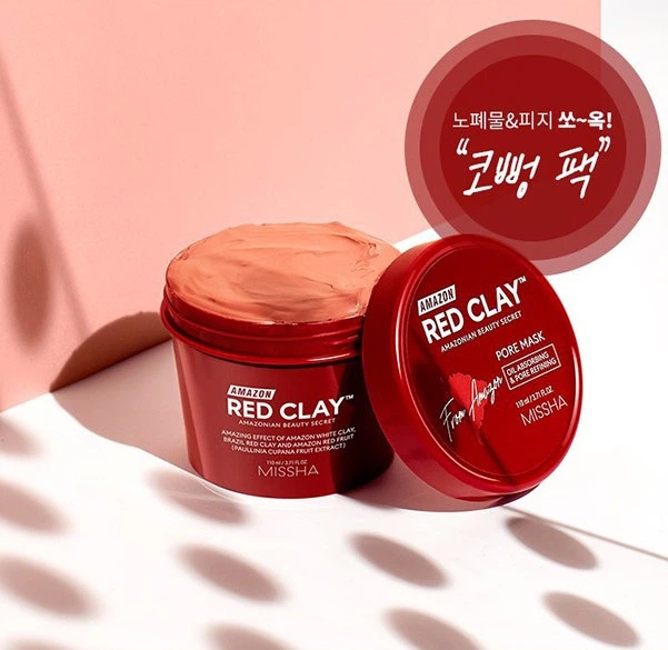 Маска з червоної глини для жирної і проблемної шкіри Missha Amazon Red Clay™ Pore Mask 110 мл - Фото 4 Маска з червоної глини для жирної і проблемної шкіри Missha Amazon Red Clay™ Pore Mask 110 мл - зображення 4
