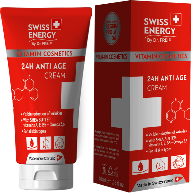 Анти-возрастной крем для лица Swiss Energy 24 часа 40 мл (7640162328685 ...