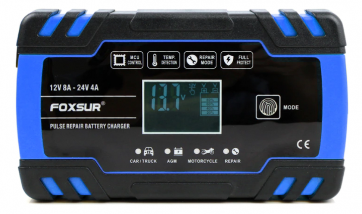 Зарядний пристрій для акумулятора Foxsur 12V-8A/24V-4A - зображення 2
