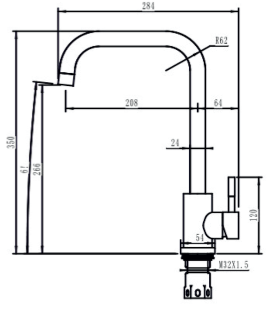 Змішувач-кран кухонний INTERLINE Angle sateen - зображення 8