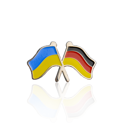 Значок Україна Німеччина флаг пін - Фото 1 Значок Україна Німеччина флаг пін - зображення 1