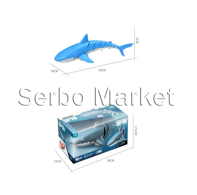 Радиоуправляемая игрушка Акула USB RC пульт на батареях "Shark" модель Z102 (Синий) - изображение 6