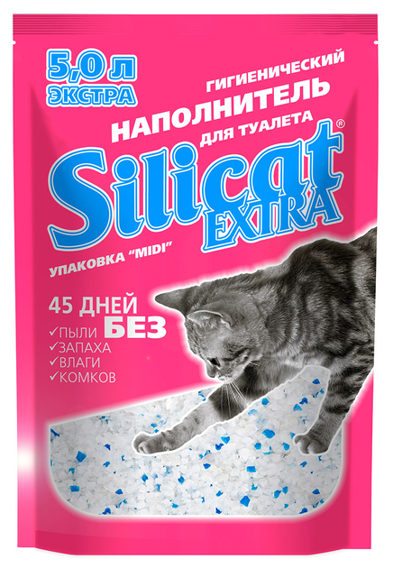 Наполнитель для кошек силикагелевый Silicat Extra 5.0L от продавца ...