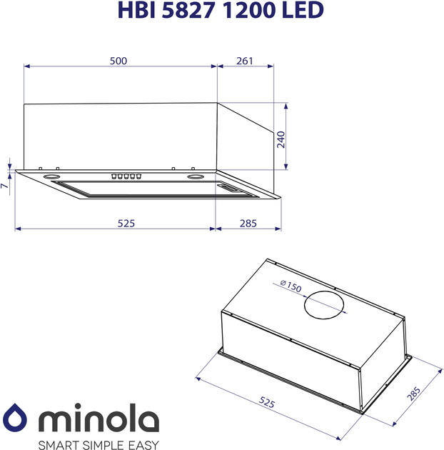 Вытяжка Minola HBI 5827 BL 1200 LED - изображение 10