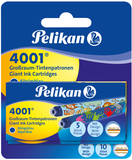 Чернильные картриджи длинные Pelikan 4001 Fancy Royal Blue синие ...