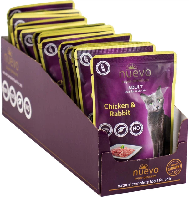 Mokra karma dla kotów Nuevo Adult z kurczakiem i królikiem 85 g x 16 szt. (4250231599002) - obraz 3